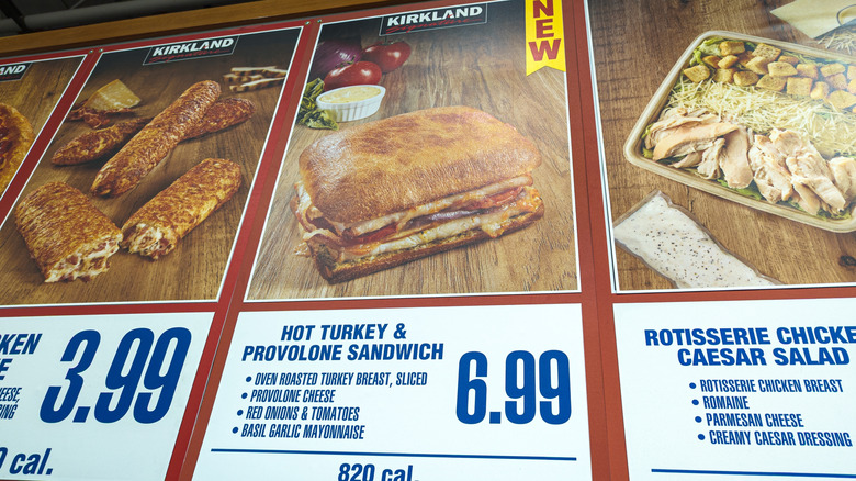 An image of the Hot Turkey & Provolone Sandwich on the Costco food court menu
