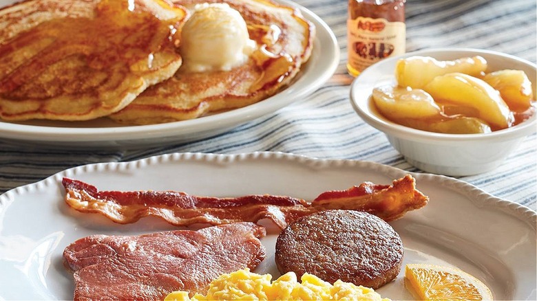 Cracker Barrel breakfast with fried apples