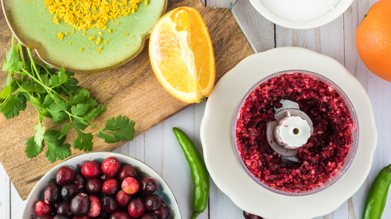 Ingredients for cranberry salsa