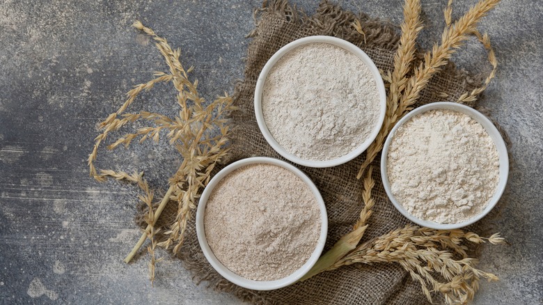 Flour in bowls