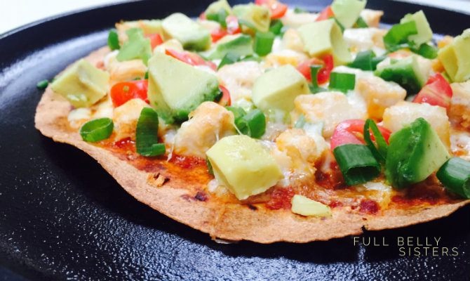 Crispy Tortilla Pizza with Grilled Chicken