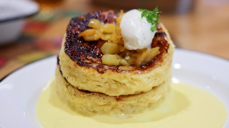plated crème brûlée French toast