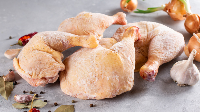 Various frozen cuts of raw chicken