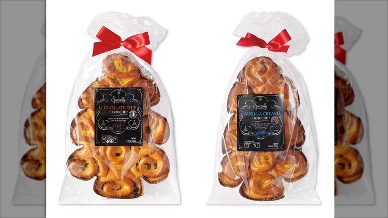 Specially Selected Chocolate Chip (left) or Vanilla Cream (right) Christmas Tree Brioche