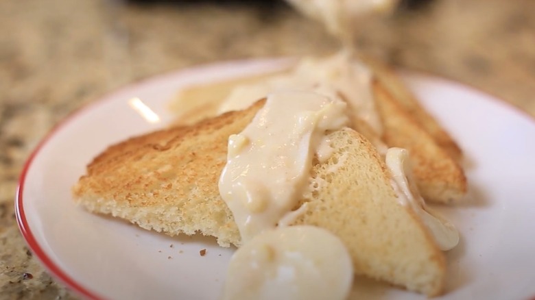 Creamed eggs on toast