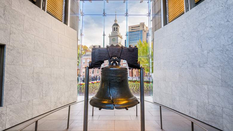 The Liberty Bell in a museum