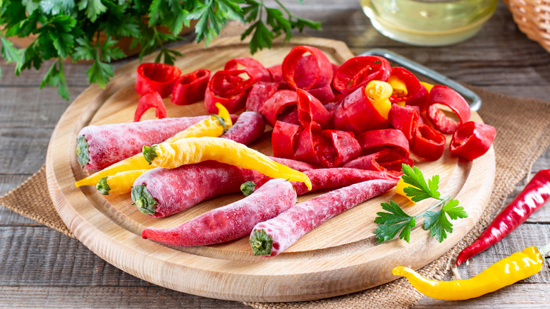 frozen chopped and whole peppers