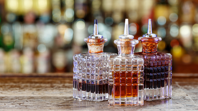 Bitters in crystal jars