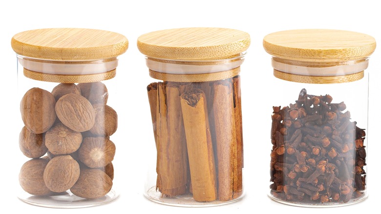 Whole spices in jars