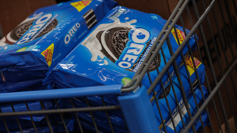 Shopping cart full of Oreos