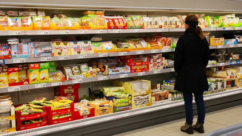 Lady in deli section of Aldi