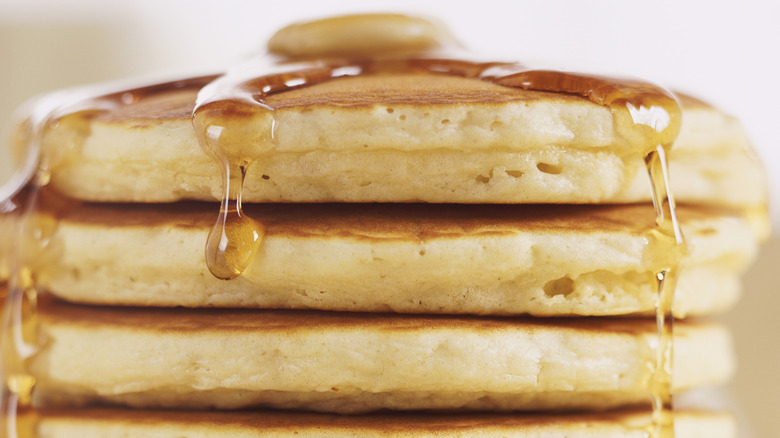 Stack of pancakes with syrup