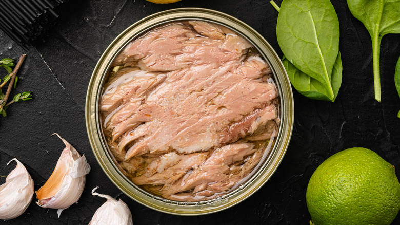 Oil-packed canned tuna