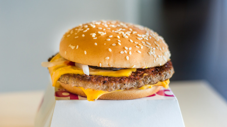 Close-up of a McDonald's Quarter Pounder