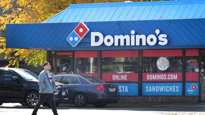 Domino's Pizza location with customer 