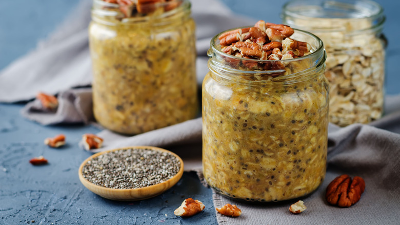 Two jars of overnight oats