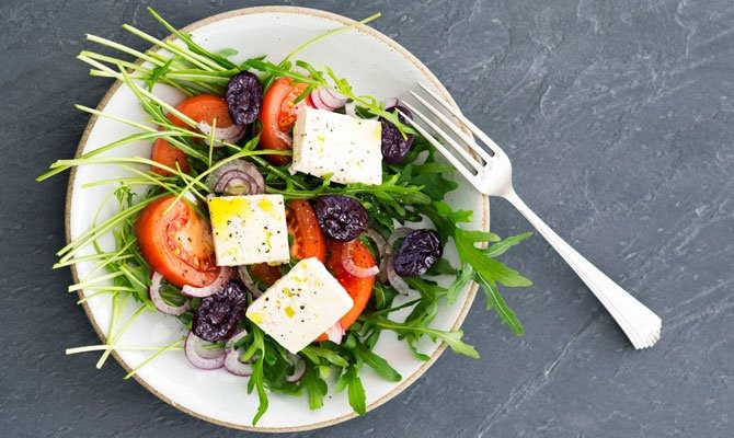 Dried Plum, Tomato, and Feta Salad