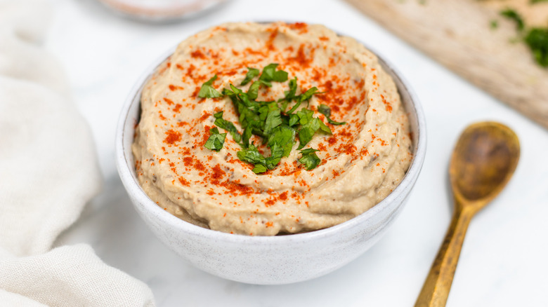 baba ganoush with parsley