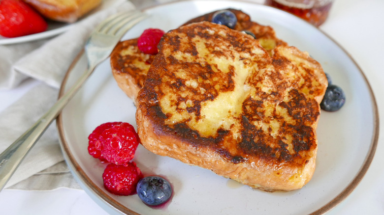 brioche french toast on plate