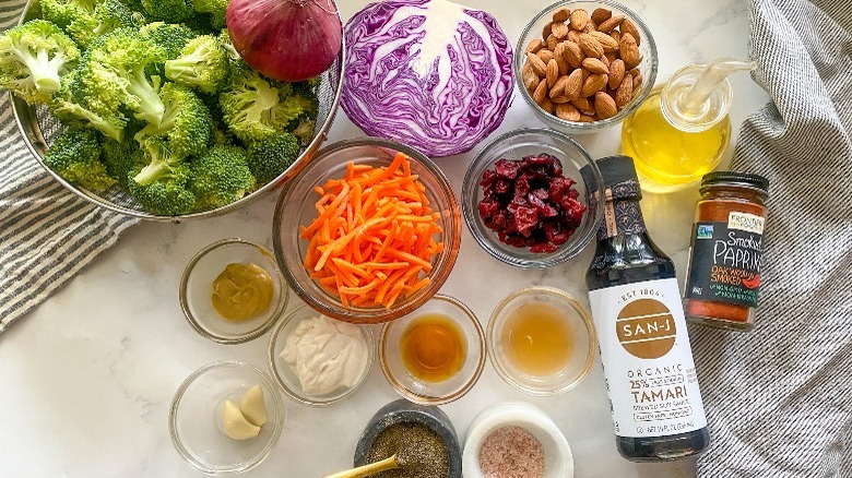 ingredients for easy broccoli salad