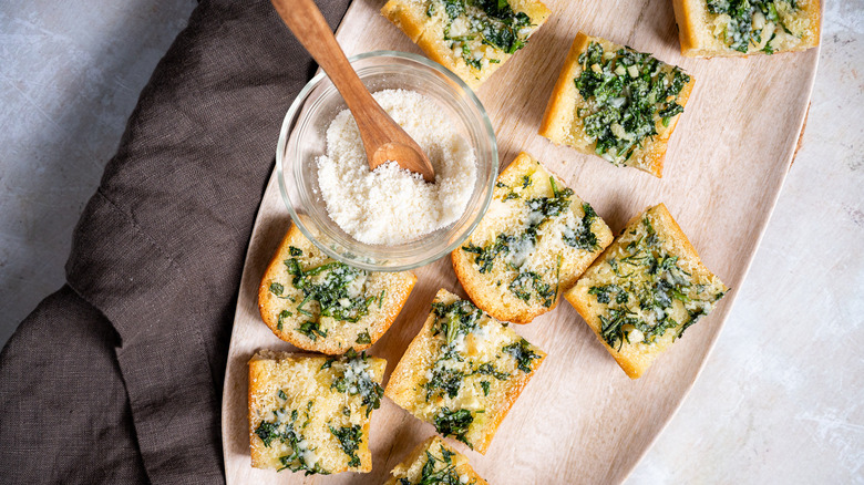 garlic bread and parmesan cheese