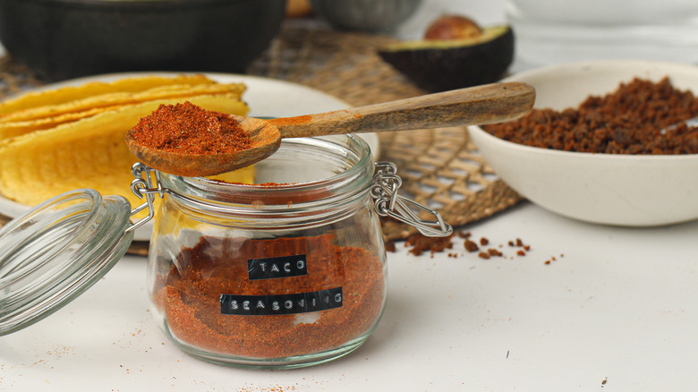 jar of seasoning with spoon