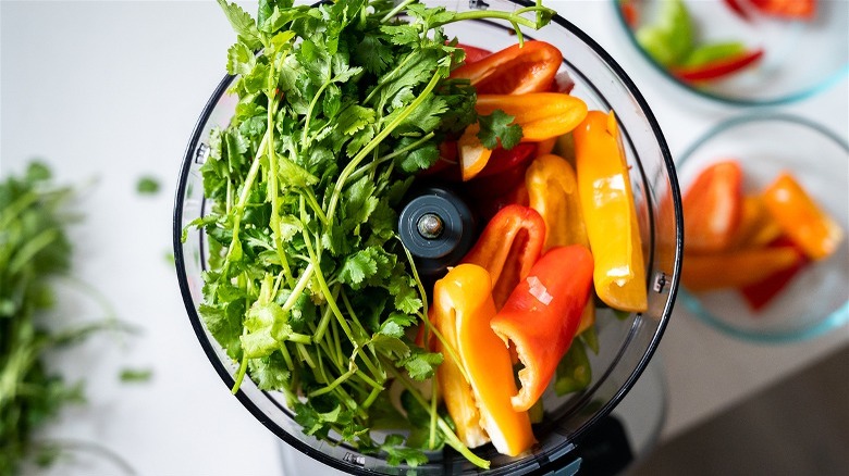 fresh produce in blender 