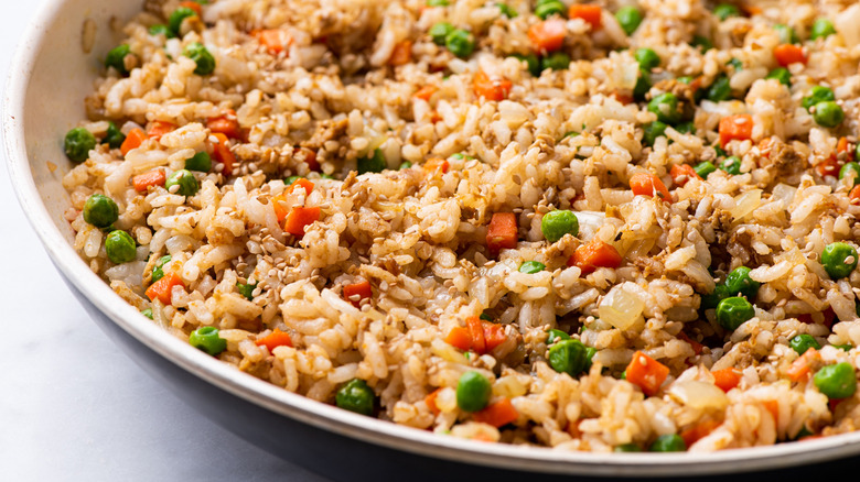 fried rice in a skillet