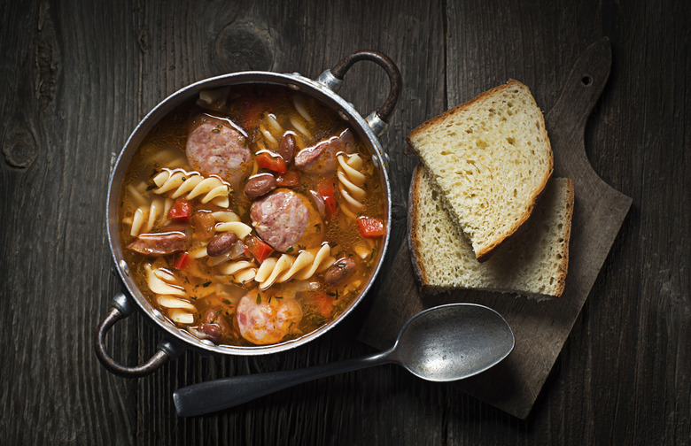 Cozy Winter Soup with Fennel Sausage, Leeks, White Beans, and Rapini