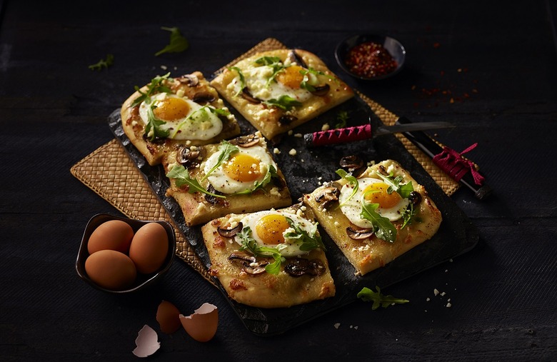 Egg and Mushroom Pizza by the Slice