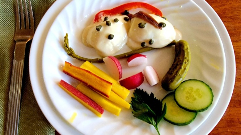 Oeuf mayonnaise with anchovies and capers 