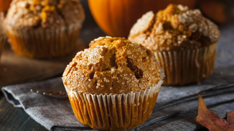 Muffin topped with crunchy sugar