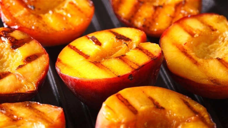 Roasted peach halves 