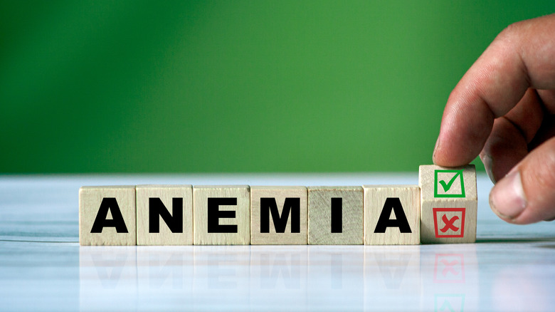 Tile letters spelling anemia