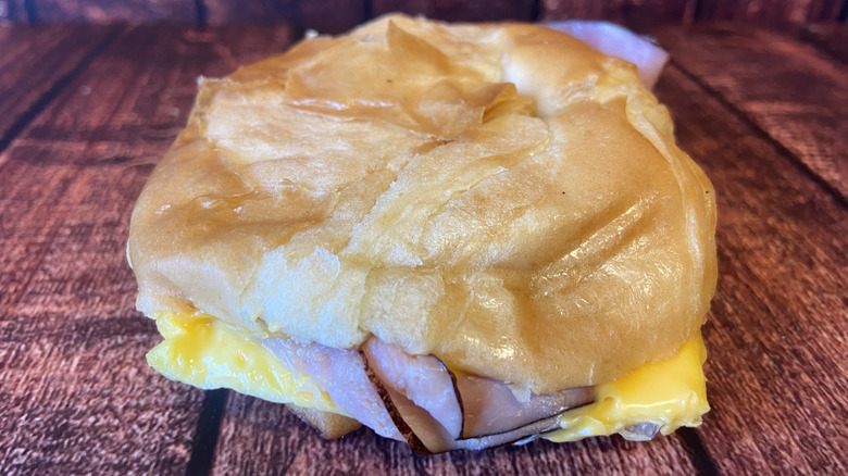 Burger King eggs, ham, and cheese croissant breakfast sandwich