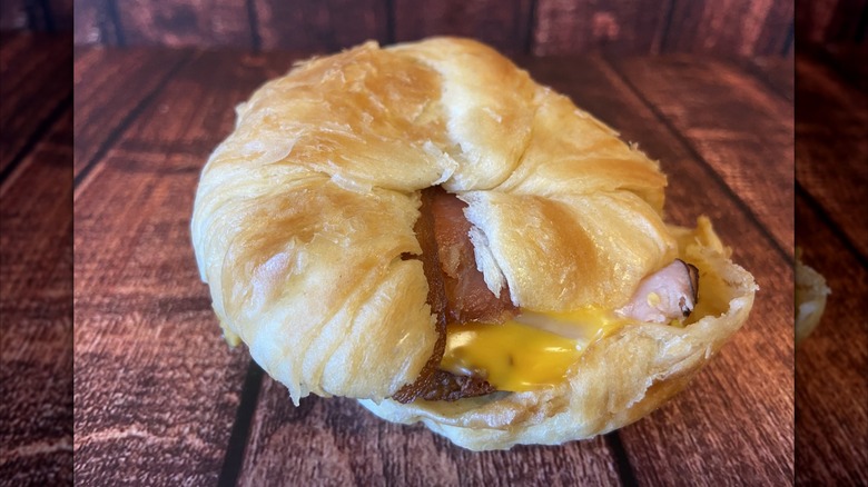 Fully loaded croissant breakfast sandwich from Burger King
