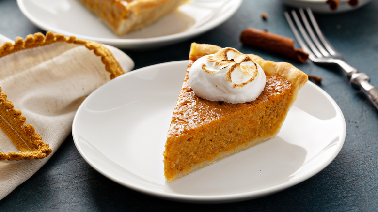 Slice of pumpkin pie