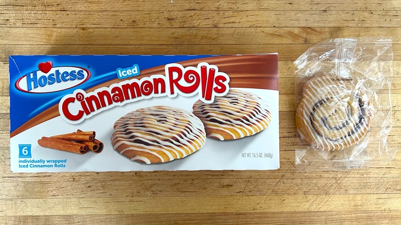 Box and package of Iced Cinnamon Rolls