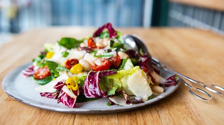 Colorful plated salad