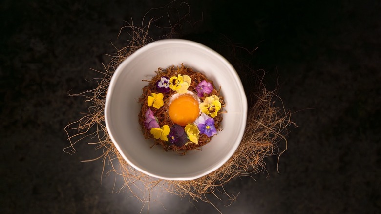 A dish served in a coconut shell at Konro restaurant
