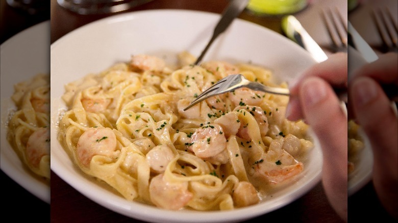 Plate of Seafood Alfredo