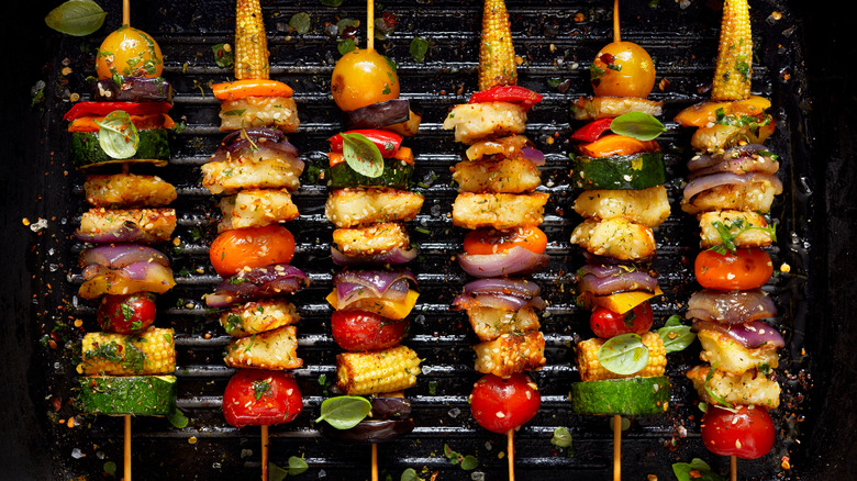 Grilled vegetarian skewers