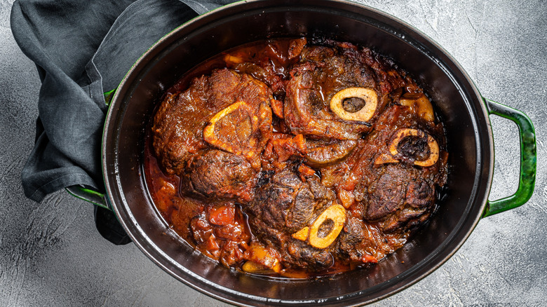 Osso Buco Alla Milanese in a casserole