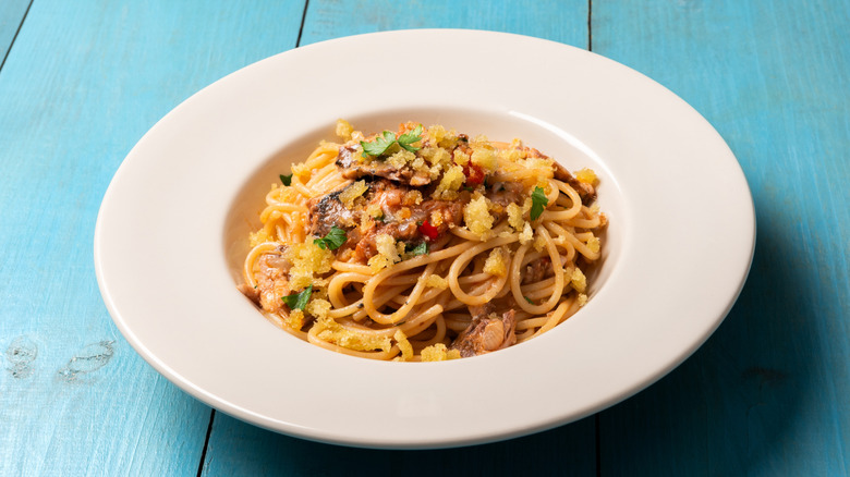 Bowl of Pasta Con Le Sarde