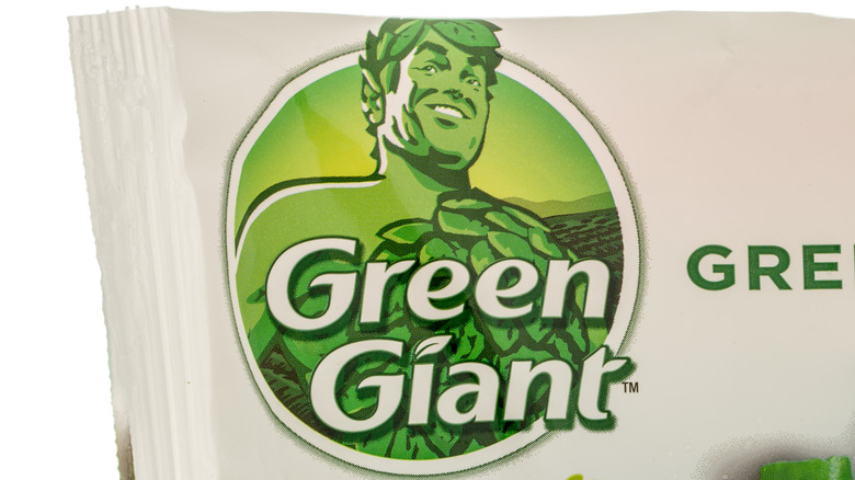 Green giant mascot on label