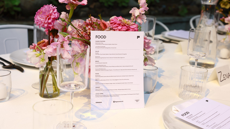 A menu