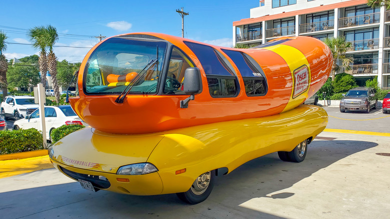 Oscar Mayer Wienermobile in parking lot