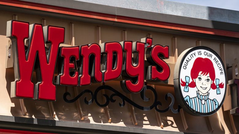 front of wendy's restaurant