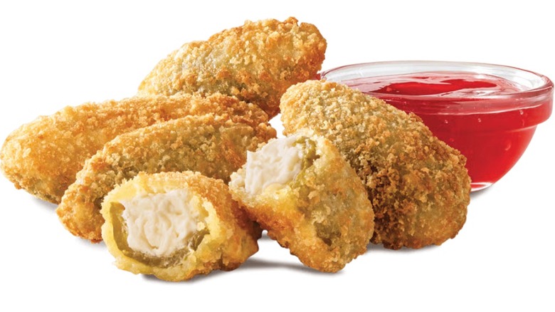 Six Arby's jalapeño bites with side of dipping sauce