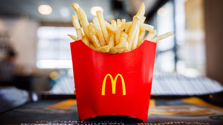Order of McDonald's fries on a tabletop